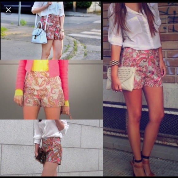 High Rise Paisley Shorts - Picture 3 of 6